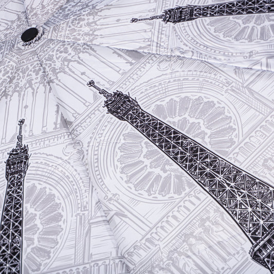 StormKing Folding City Umbrella Paris Black and White by Soake