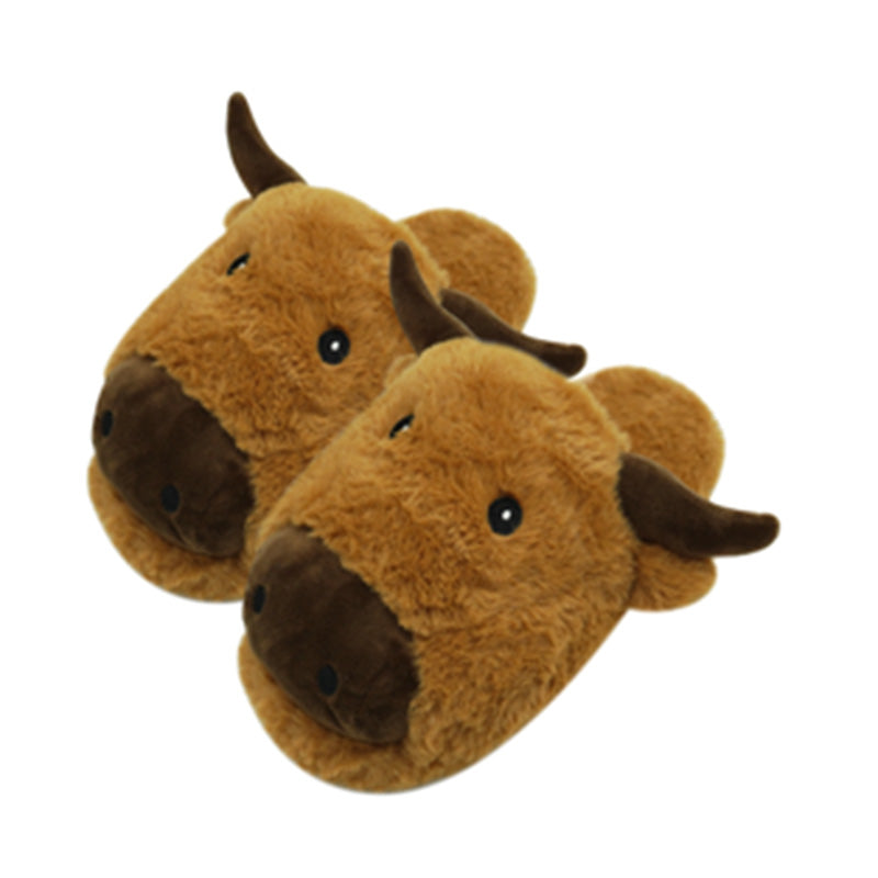 Highland Coo Cow Slip On Slippers (Unisex One Size)