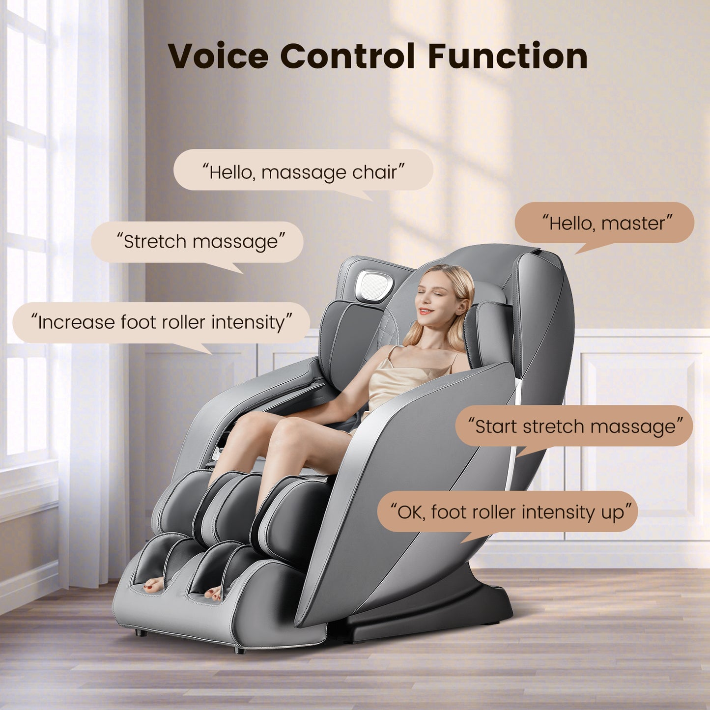 Full Body Zero Gravity SL Track Electric Shiatsu Massage Chair-Brown
