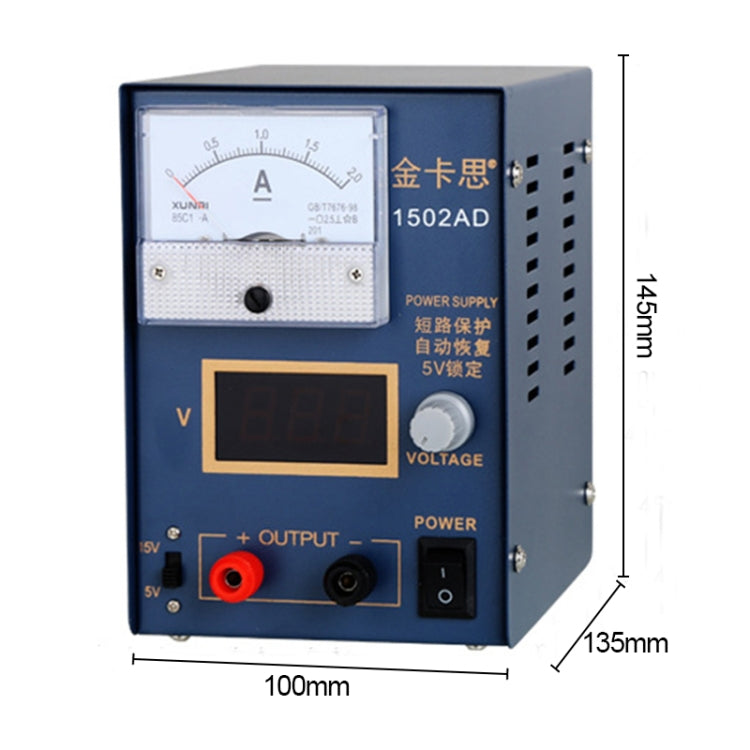 Kaisi KS-1502AD 15V 2A DC Power Supply Voltage Regulator Stabilizer Ammeter Adjustable Power Supply Repair Tools , EU Plug, EU Plug, US Plug