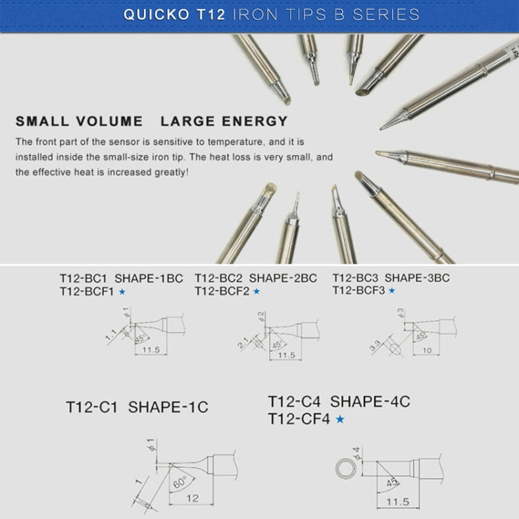 QUICKO T12-BC2 Lead-free Soldering Iron Tip