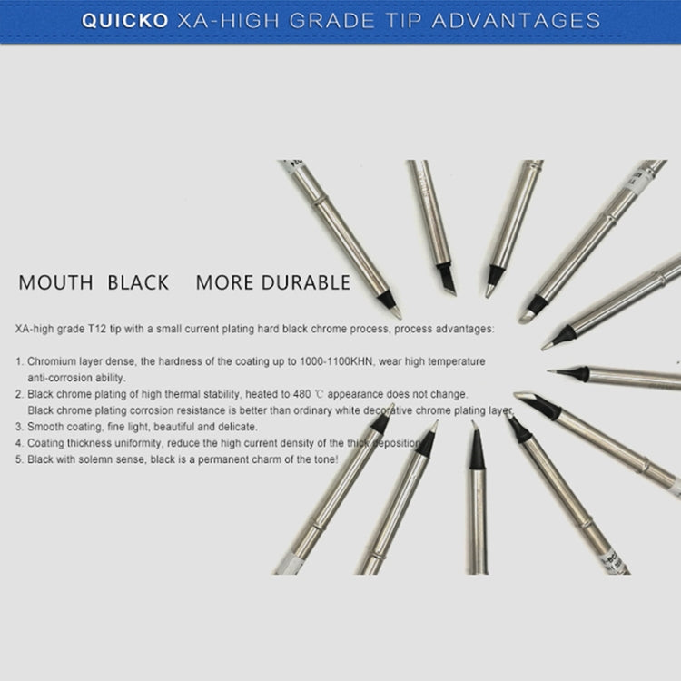 QUICKO T12-J02 Black Welding Lead-free Soldering Iron Tip