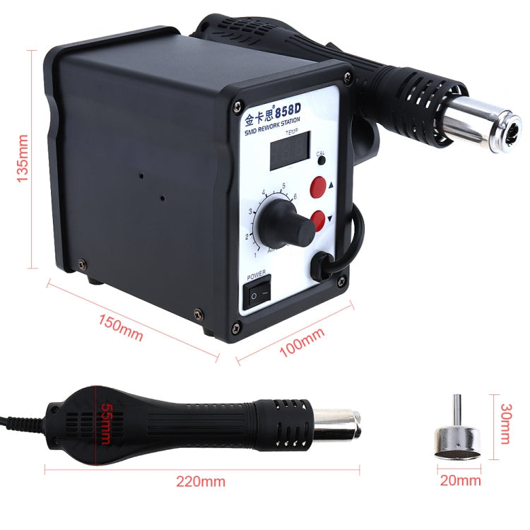 Kaisi K-858D SMD Hot-Air Soldering Station LED Digital Display Support Controllable Temperature for Desoldering + Air Nozzles, US Plug