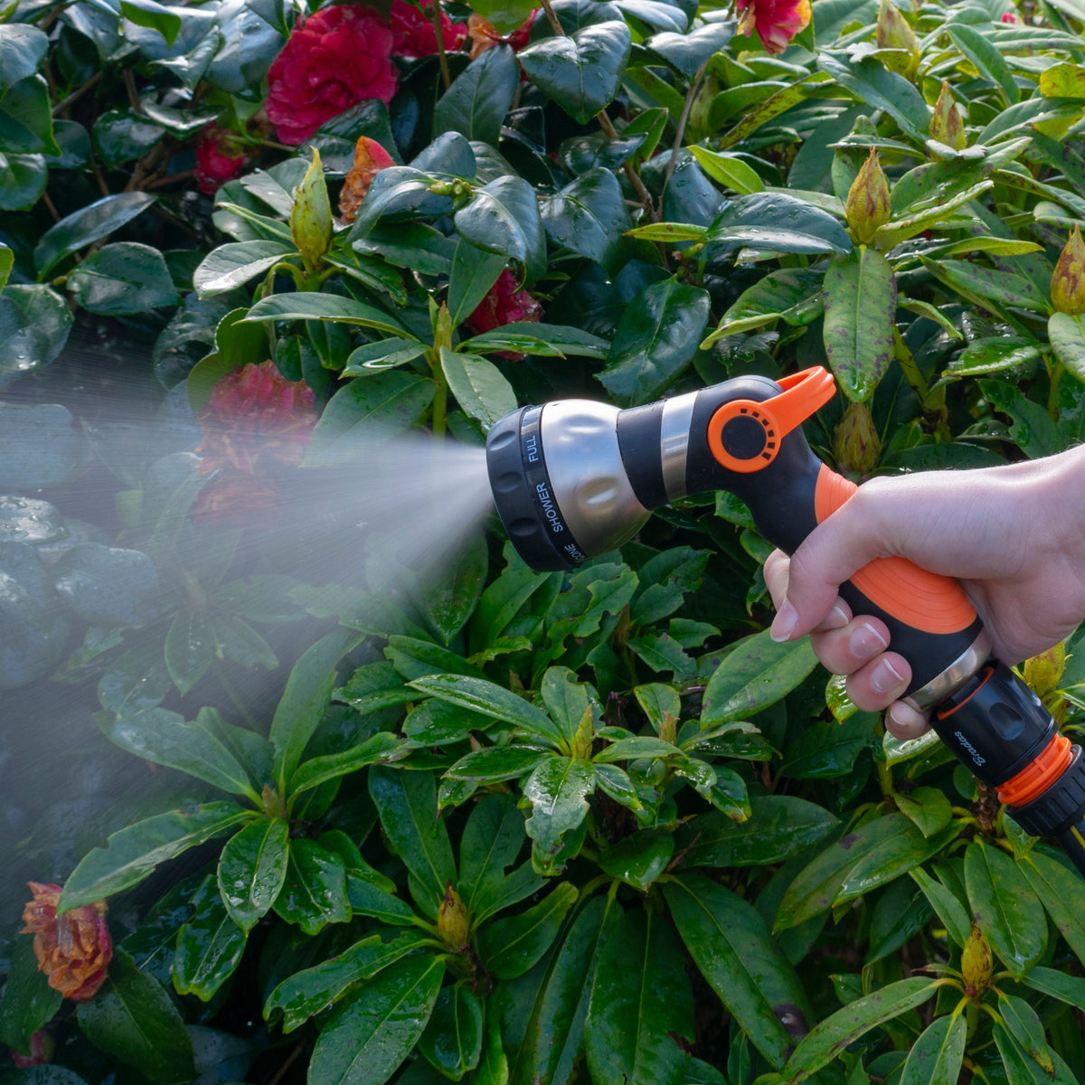 Hose Gun Water Sprayer 8-Pattern Multi-Function, Cost Wise Black/Orange