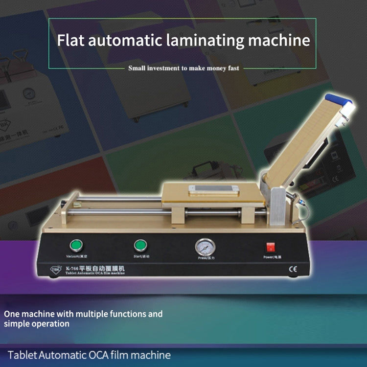 TBK-766 12 inch Tablet Automatic OCA Laminator Machine Polarizer Film Laminator Machine for LCD Repair Built-in Vacuum Pump, TBK-766