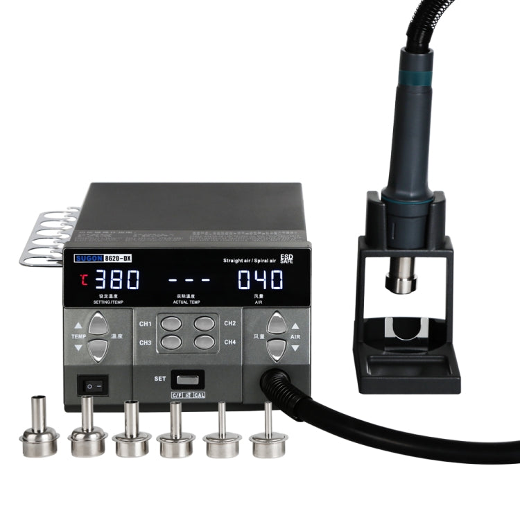 SUGON 8620-DX 1200W Straight and Spiral Hot Air Gun, EU Plug