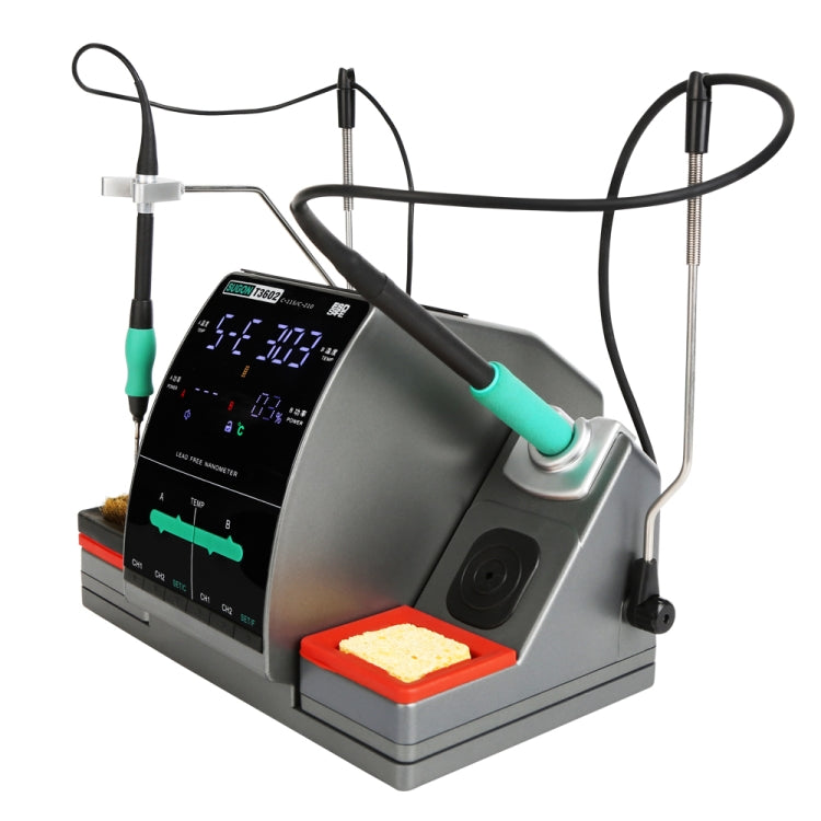 SUGON T3602 110V 240W Dual Station Nano Electric Soldering Station with Double Handle, US Plug