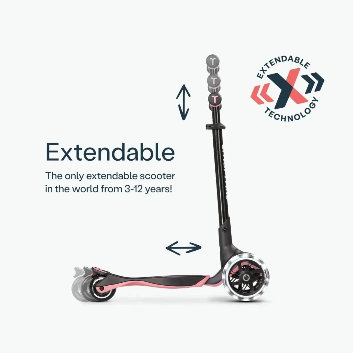 smarTrike Xtend Ride On Scooter Plus - Salmon