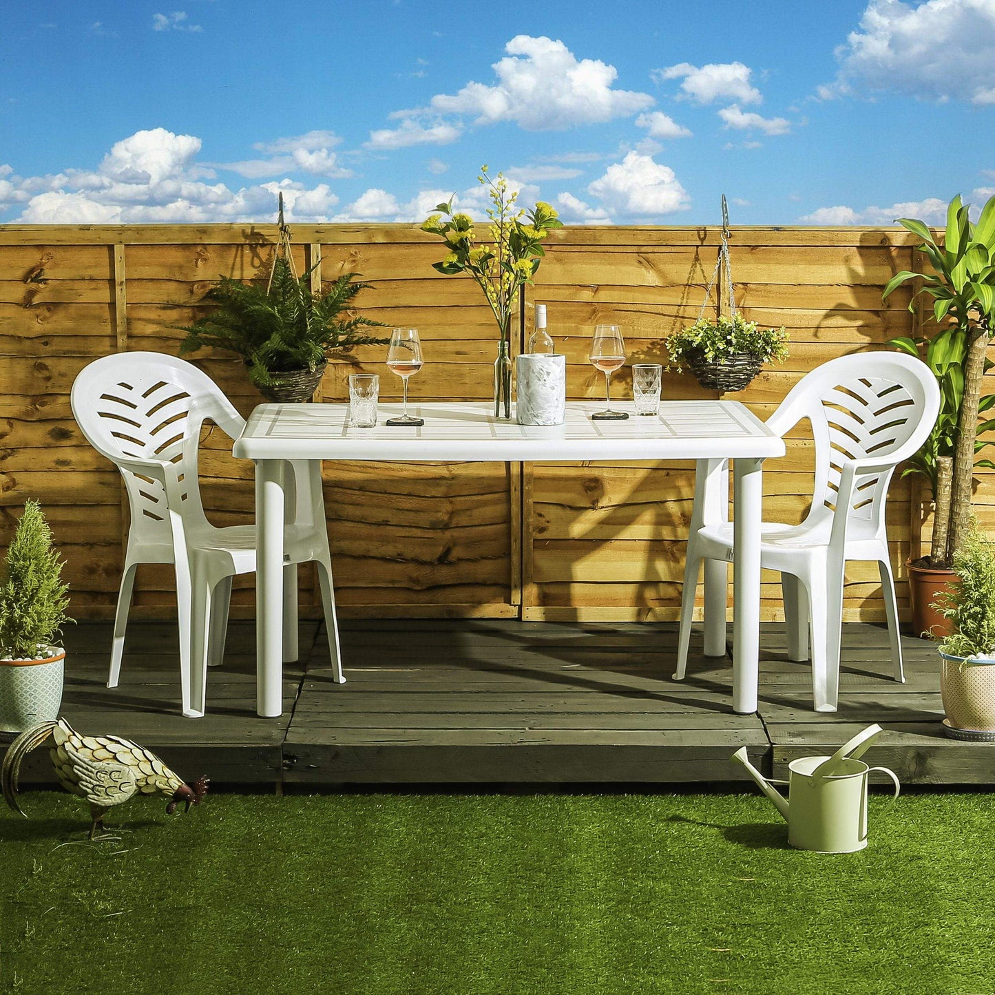 Six-Seater Rectangular Olot Garden Dining Table 140cm x 90cm