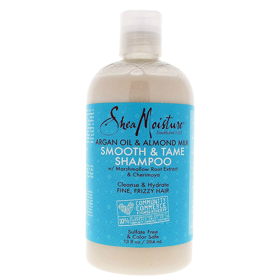 Shea Moisture Argan Oil & Almond Milk Smooth & Tame Shampoo 13 oz / 384 ml - For Frizz Control & Smooth Hair