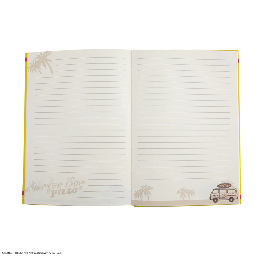 Stranger Things Hardcover Notebook Surfer Boy Pizza CR5184