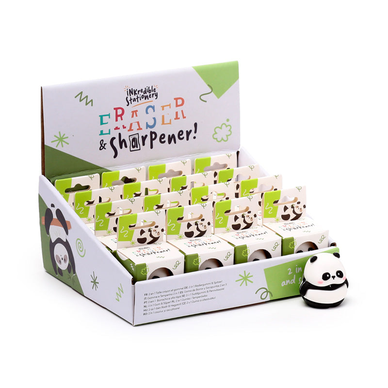 2-in-1 Sharpener & Eraser - Panda