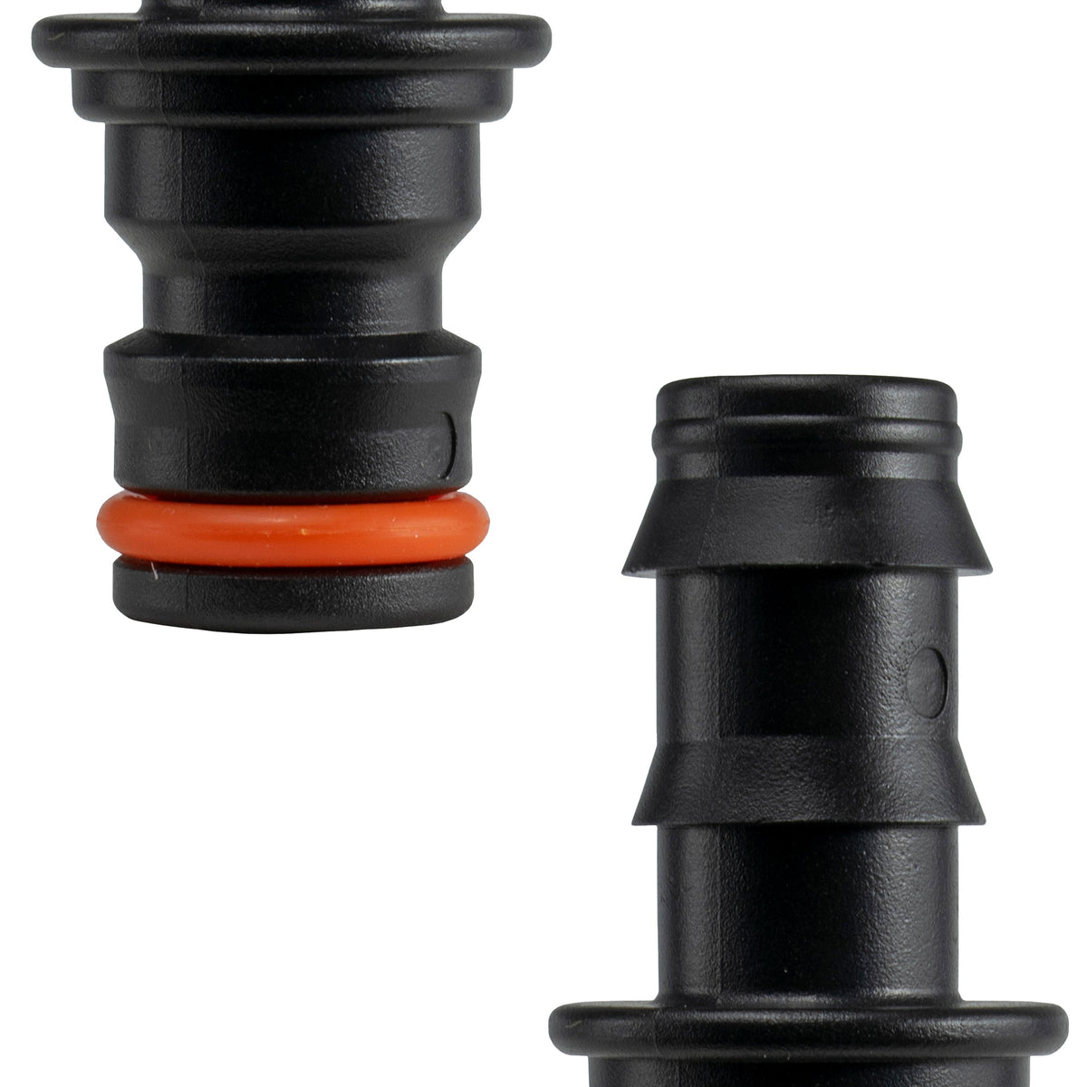 Porous Pipe Connector 1/2" Barb to Snap On Male