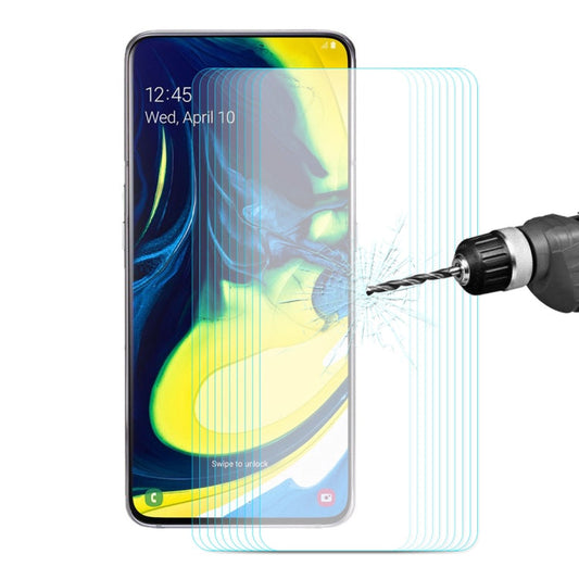 10 PCS ENKAY Hat-prince 0.26mm 9H 2.5D Curved Edge Tempered Glass Film for Galaxy A80