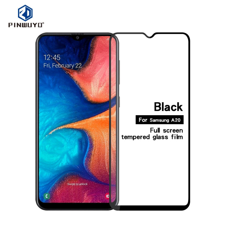 PINWUYO 9H 2.5D Full Glue Tempered Glass Film for Galaxy A20