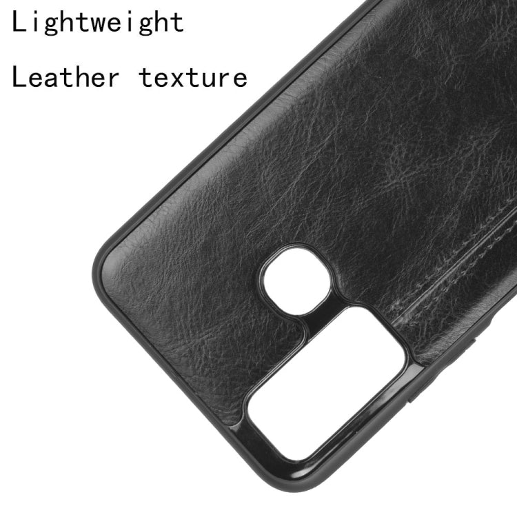 For Infinix Hot 9 Shockproof Sewing Cow Pattern Skin Texture PC + PU + TPU Case(Black)
