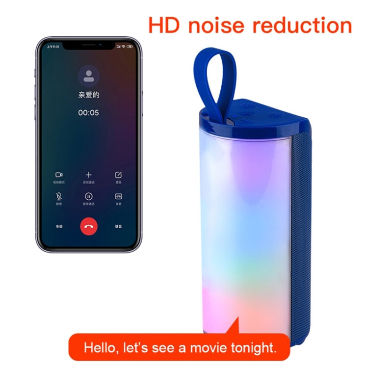 T&G TG169 LED Portable Bluetooth Speaker Outdoor Waterproof Subwoofer 3D Stereo Mini wireless Loudspeaker Support AUX FM TF card(Blue)