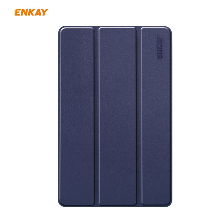 For Samsung Galaxy Tab S6 Lite P610 / P615 / Tab S6 Lite 2022 / P613 / P619 ENKAY 3-Fold Plastic Leather Smart Tablet Case(Blackish Green)