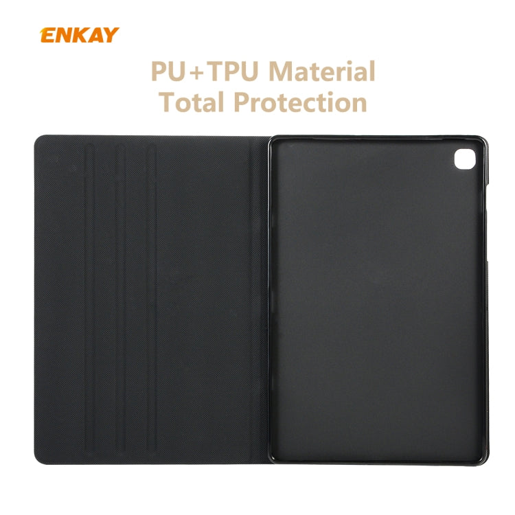 For Samsung Galaxy Tab S6 Lite P610 / P615 / Tab S6 Lite 2022 / P613 / P619 ENKAY Elastic Leather Tablet Case with Holder(Dark Blue)