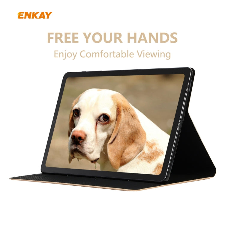 For Samsung Galaxy Tab S6 Lite P610 / P615 / Tab S6 Lite 2022 / P613 / P619 ENKAY Elastic Leather Tablet Case with Holder(Cyan)