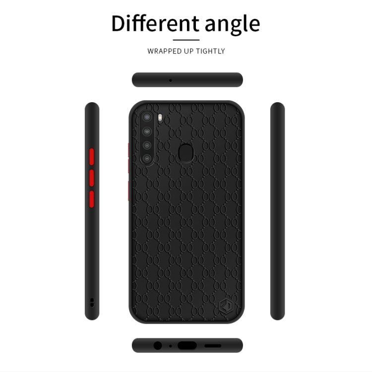 For Samsung Galaxy A21 PINWUYO Series 2nd Generation PC + TPU Anti-drop All-inclusive Protective Shell Matte Back Cover(Red)