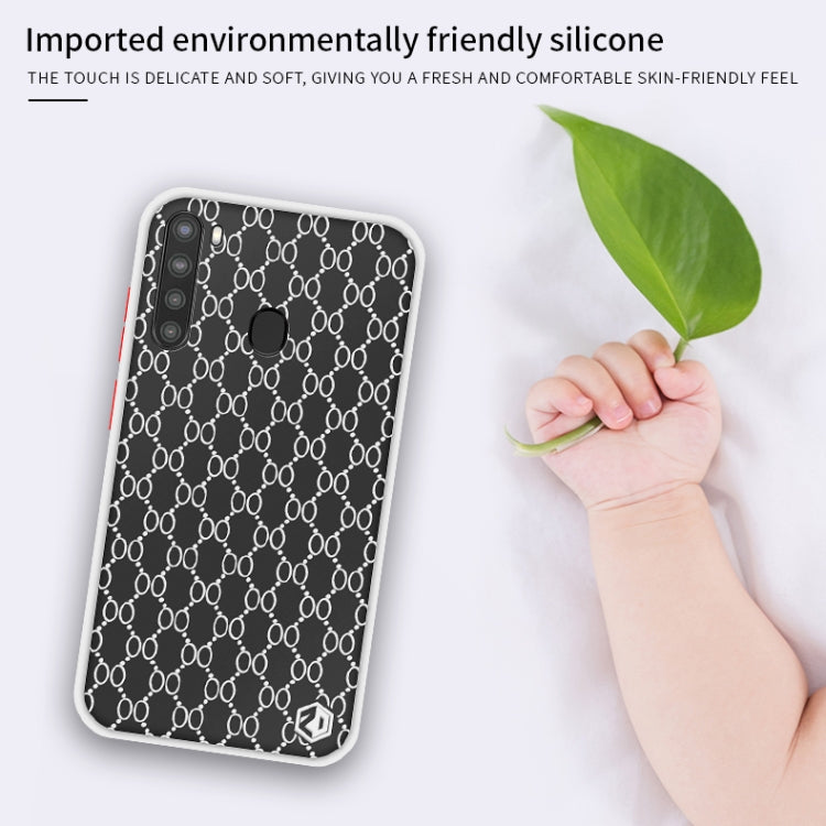 For Samsung Galaxy A21 PINWUYO Series 2nd Generation PC + TPU Anti-drop All-inclusive Protective Shell Matte Back Cover(Blue)