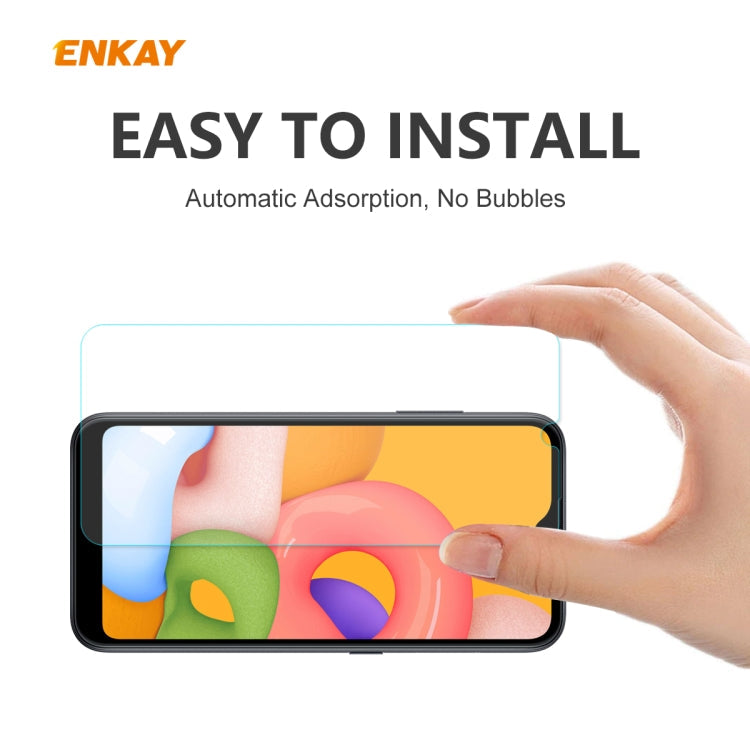 For Samsung Galaxy A01 ENKAY Hat-Prince 0.26mm 9H 2.5D Curved Edge Tempered Glass Film