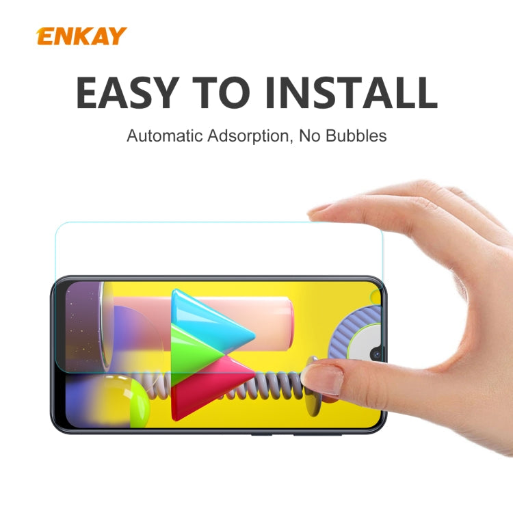 For Samsung Galaxy M31 / M21 ENKAY Hat-Prince 0.26mm 9H 2.5D Curved Edge Tempered Glass Film