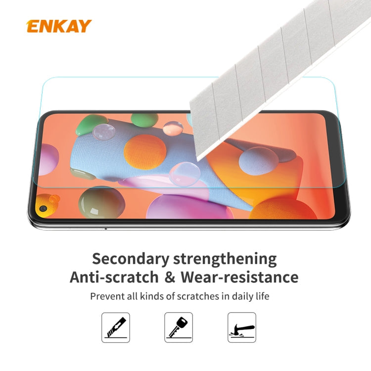 For Samsung Galaxy A21 10 PCS ENKAY Hat-Prince 0.26mm 9H 2.5D Curved Edge Tempered Glass Film