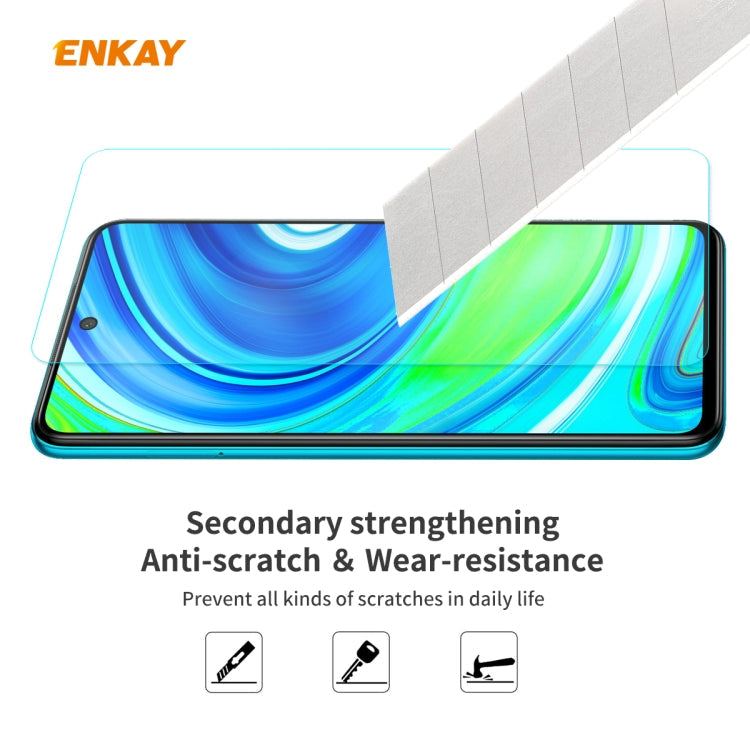 For Redmi Note 9S / Note 9 Pro ENKAY Hat-Prince 0.26mm 9H 2.5D Curved Edge Tempered Glass Film