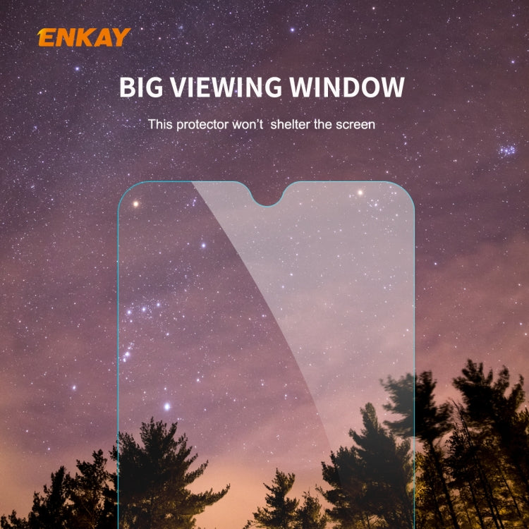 For Redmi 9 / 9A / 9C 2 PCS ENKAY Hat-Prince 0.26mm 9H 2.5D Curved Edge Tempered Glass Film