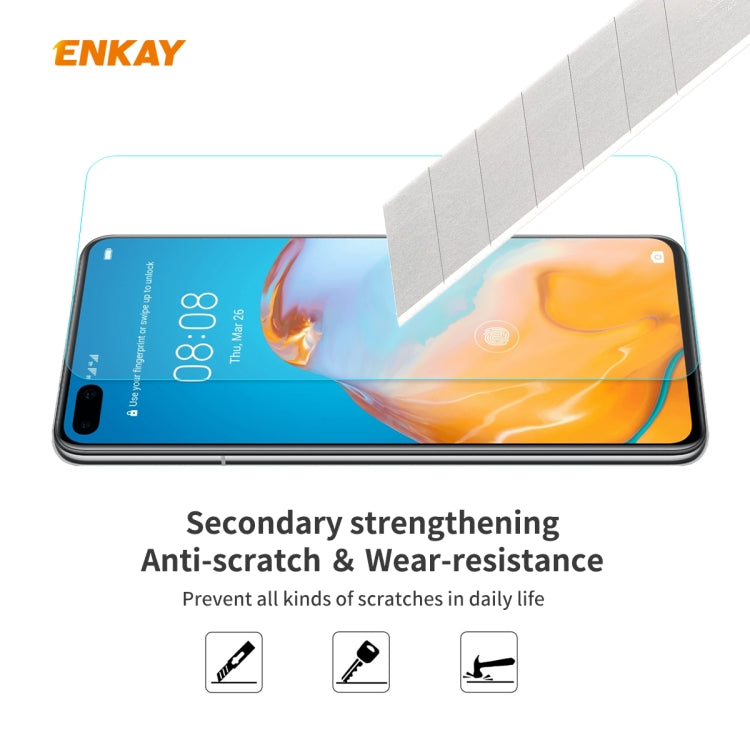 For Huawei P40 10 PCS ENKAY Hat-Prince 0.26mm 9H 2.5D Curved Edge Tempered Glass Film