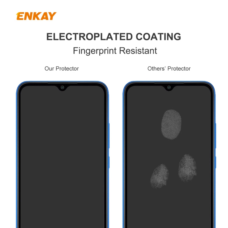 For Huawei Y6p 10 PCS ENKAY Hat-Prince 0.26mm 9H 2.5D Curved Edge Tempered Glass Film