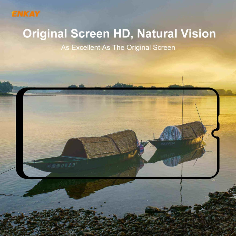 For Huawei Y6p 5 PCS ENKAY Hat-Prince Full Glue 0.26mm 9H 2.5D Tempered Glass Full Coverage Film
