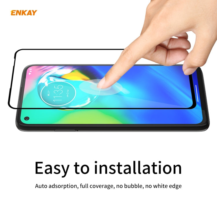 For Motorola Moto G8 Power 5 PCS ENKAY Hat-Prince Full Glue 0.26mm 9H 2.5D Tempered Glass Full Coverage Film