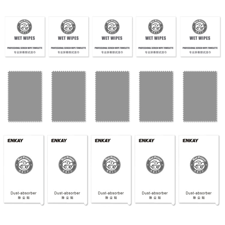 For Motorola Moto G8 Power 5 PCS ENKAY Hat-Prince Full Glue 0.26mm 9H 2.5D Tempered Glass Full Coverage Film