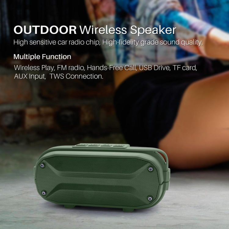 NewRixing NR-3023 Portable Stereo Wireless Bluetooth Speaker, Built-in Microphone, Support TF Card / FM(Gray)