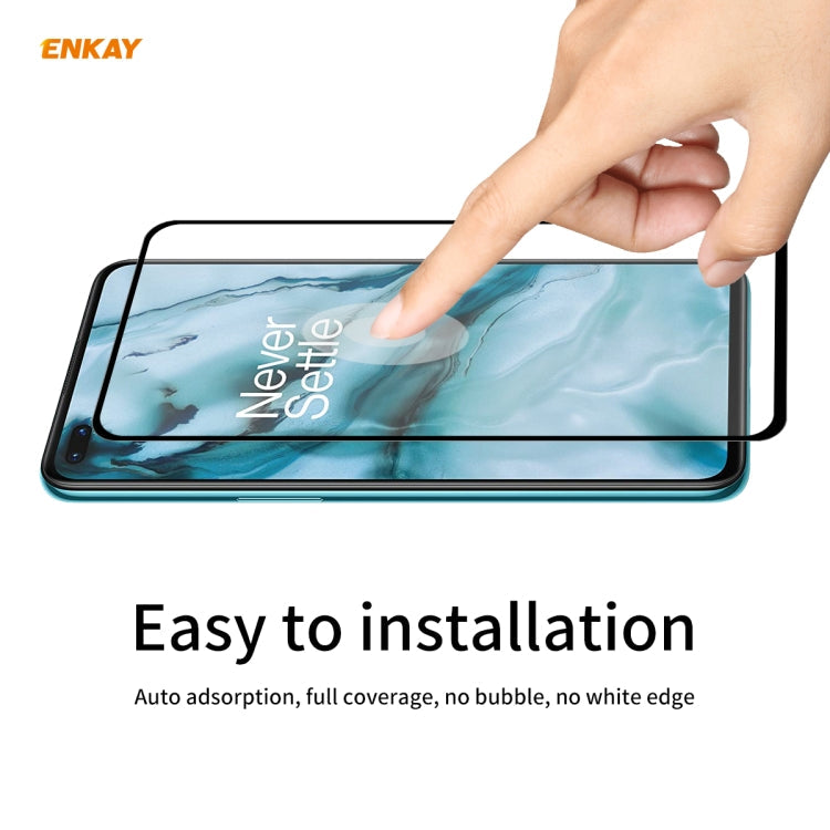 For OnePlus Nord 5 PCS ENKAY Hat-Prince Full Glue 0.26mm 9H 2.5D Tempered Glass Full Coverage Film