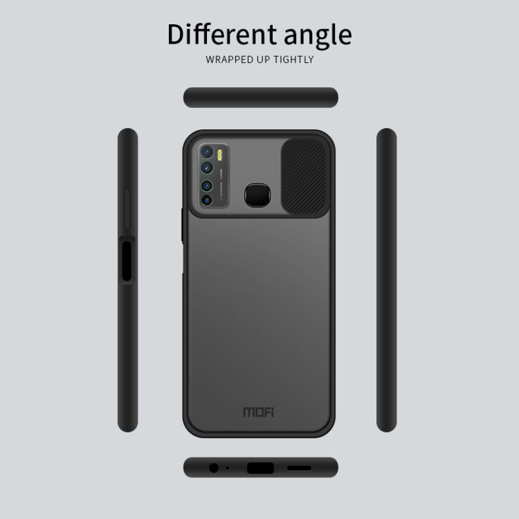 For Infinix X656 / HOT9 / Note7 Lite MOFI Xing Dun Series Translucent Frosted PC + TPU Privacy Anti-glare Shockproof All-inclusive Protective Case(Black)