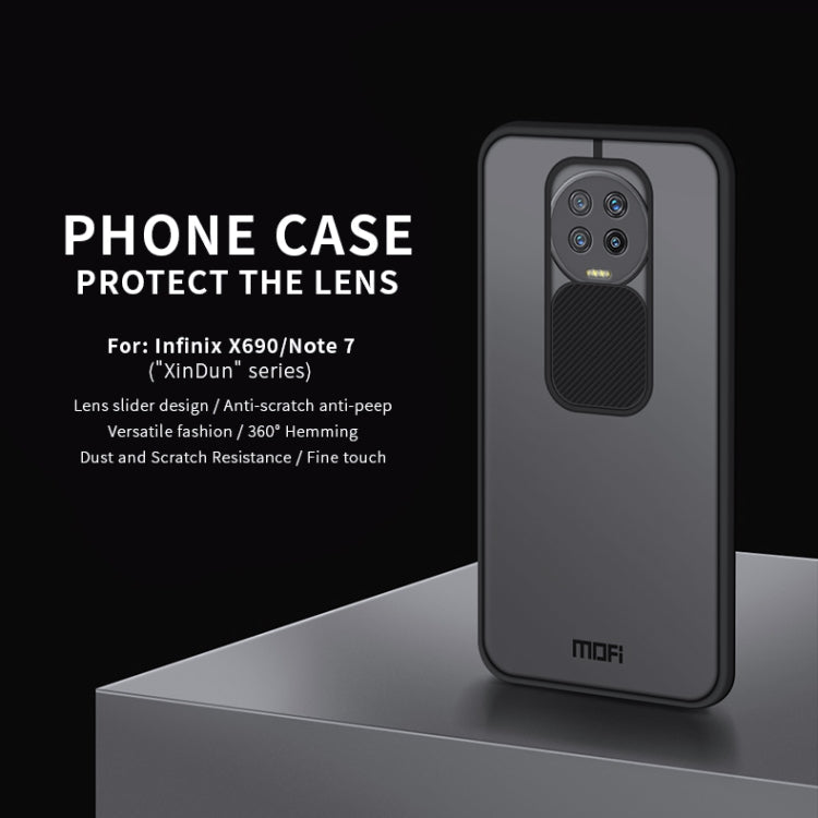 For Infinix X690 / Note7 MOFI Xing Dun Series Translucent Frosted PC + TPU Privacy Anti-glare Shockproof All-inclusive Protective Case(Black)