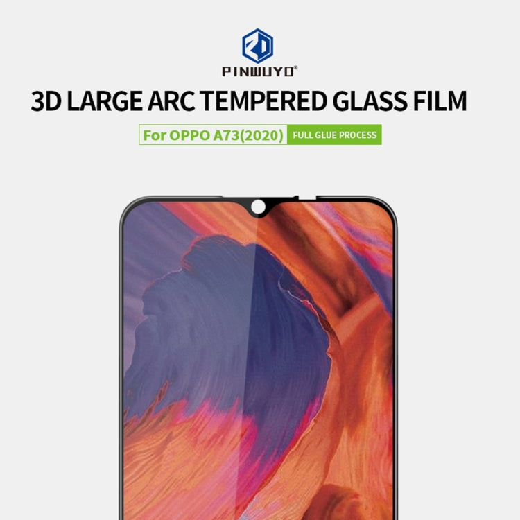 For OPPO A73(2020) PINWUYO 9H 3D Curved Full Screen Explosion-proof Tempered Glass Film(Black)
