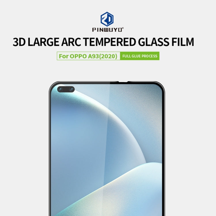 For OPPO A93(2020) PINWUYO 9H 3D Curved Full Screen Explosion-proof Tempered Glass Film(Black)