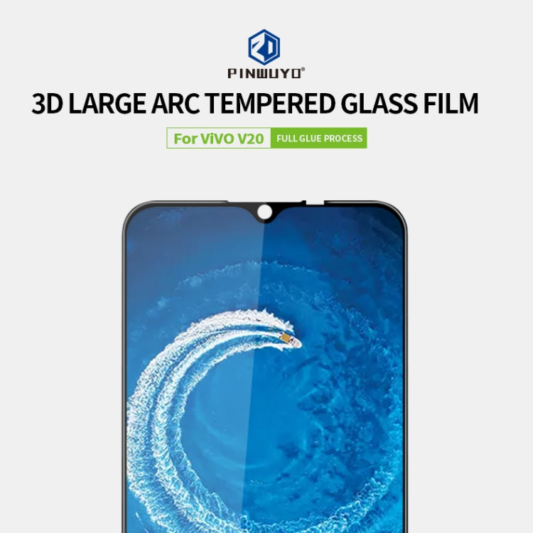 For vivo V20 PINWUYO 9H 3D Curved Full Screen Explosion-proof Tempered Glass Film(Black)