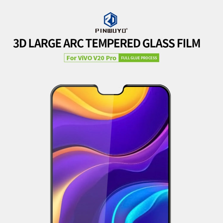 For vivo V20 Pro PINWUYO 9H 3D Curved Full Screen Explosion-proof Tempered Glass Film(Black)