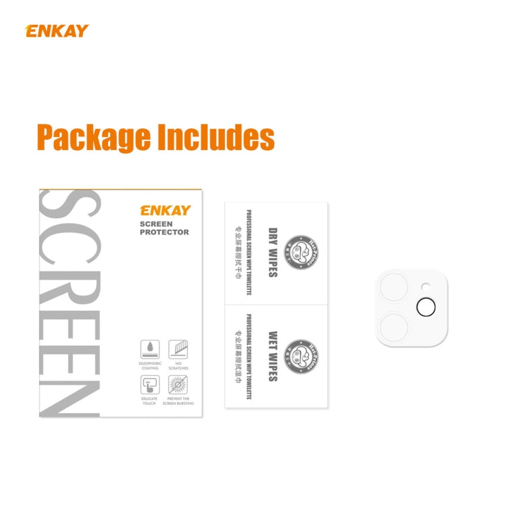 For iPhone 12 ENKAY Hat-Prince 9H Rear Camera Lens Tempered Glass Film Full Coverage Protector