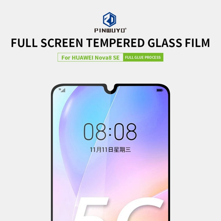 For Huawei Nova 8 SE PINWUYO 9H 2.5D Full Screen Tempered Glass Film(Black)