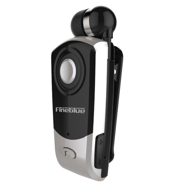F960 CSR4.1 Retractable Cable Caller Vibration Reminder Anti-theft Bluetooth Headset, Black, White, Silver