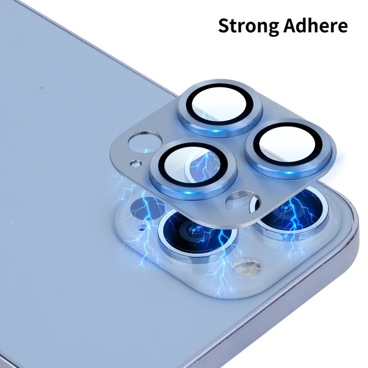 For iPhone 13 Pro / 13 Pro Max ENKAY Aluminium Alloy + Tempered Glass Camera Lens Cover (Silver)
