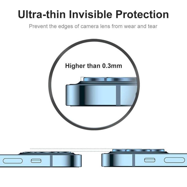 For iPhone 13 Pro / 13 Pro Max ENKAY Aluminium Alloy + Tempered Glass Camera Lens Cover (Silver)
