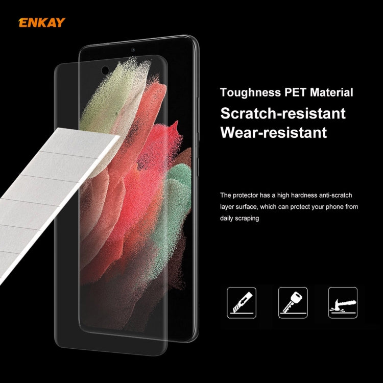 5 PCS For Samsung Galaxy S21 Ultra 5G ENKAY Hat-Prince 3D Full Screen PET Curved Hot Bending HD Screen Protector Soft Film, For Samsung Galaxy S21 Ultra 5G